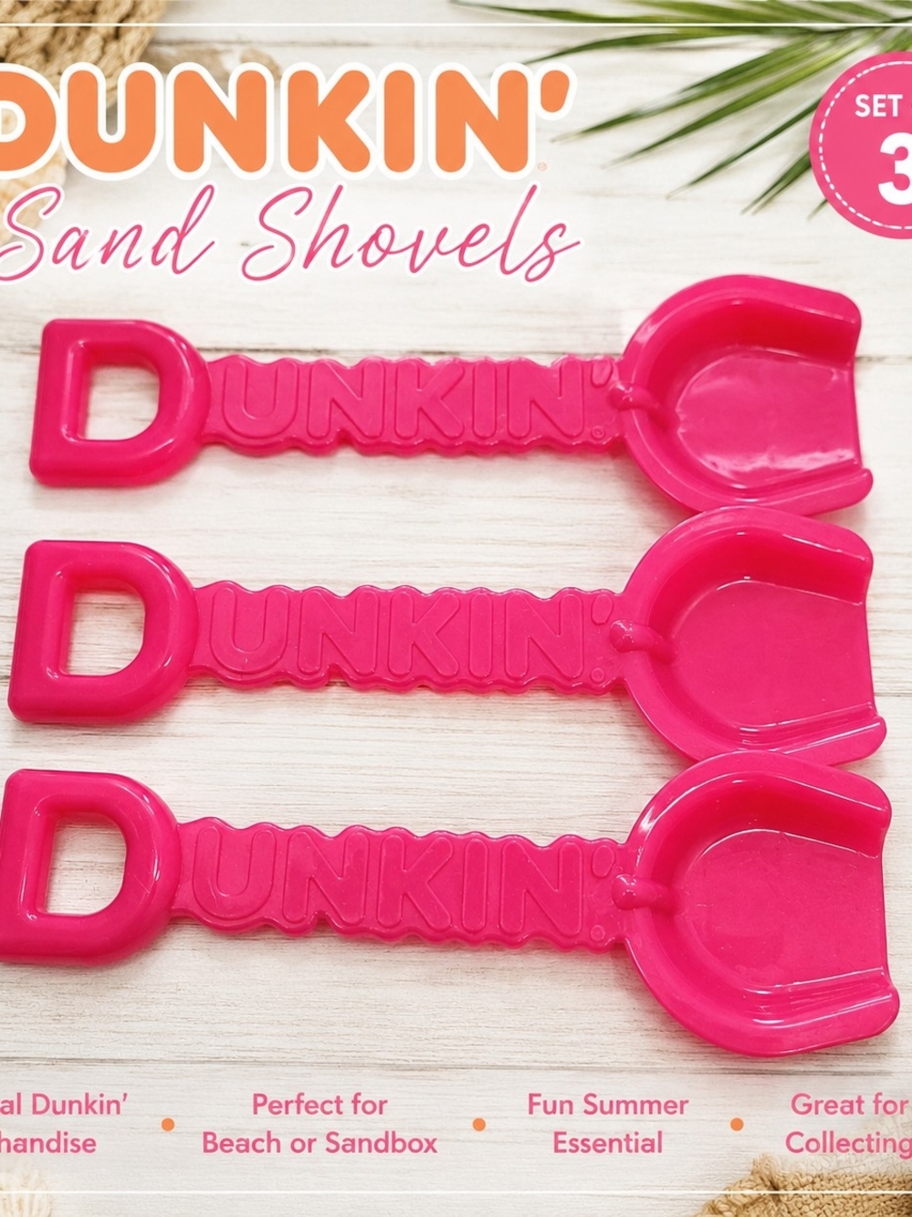 Dunkin' Hot Pink Sand Shovel Set (3)